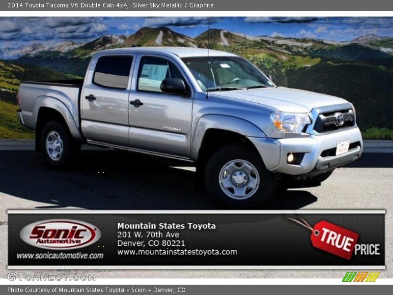 Silver Sky Metallic / Graphite 2014 Toyota Tacoma V6 Double Cab 4x4