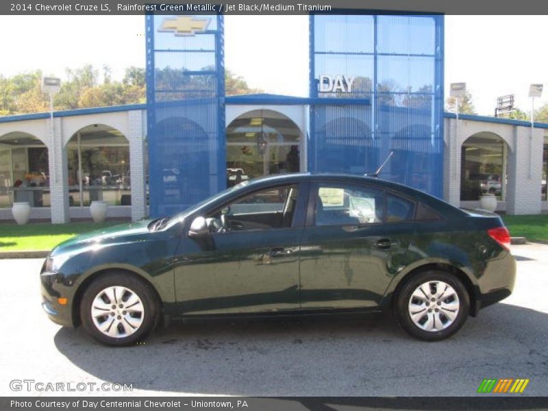 Rainforest Green Metallic / Jet Black/Medium Titanium 2014 Chevrolet Cruze LS