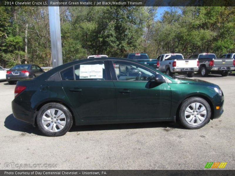 Rainforest Green Metallic / Jet Black/Medium Titanium 2014 Chevrolet Cruze LS