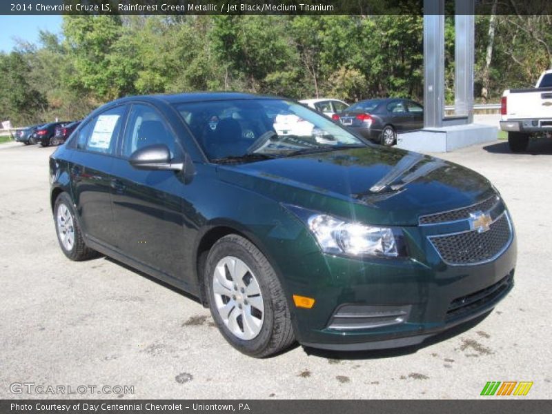 Rainforest Green Metallic / Jet Black/Medium Titanium 2014 Chevrolet Cruze LS