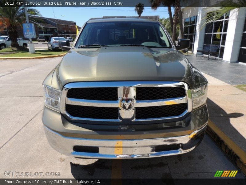 Prairie Pearl / Black/Diesel Gray 2013 Ram 1500 SLT Quad Cab