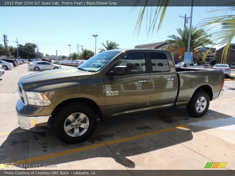 Prairie Pearl / Black/Diesel Gray 2013 Ram 1500 SLT Quad Cab