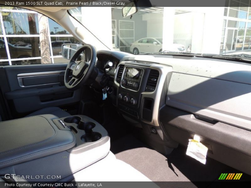 Prairie Pearl / Black/Diesel Gray 2013 Ram 1500 SLT Quad Cab
