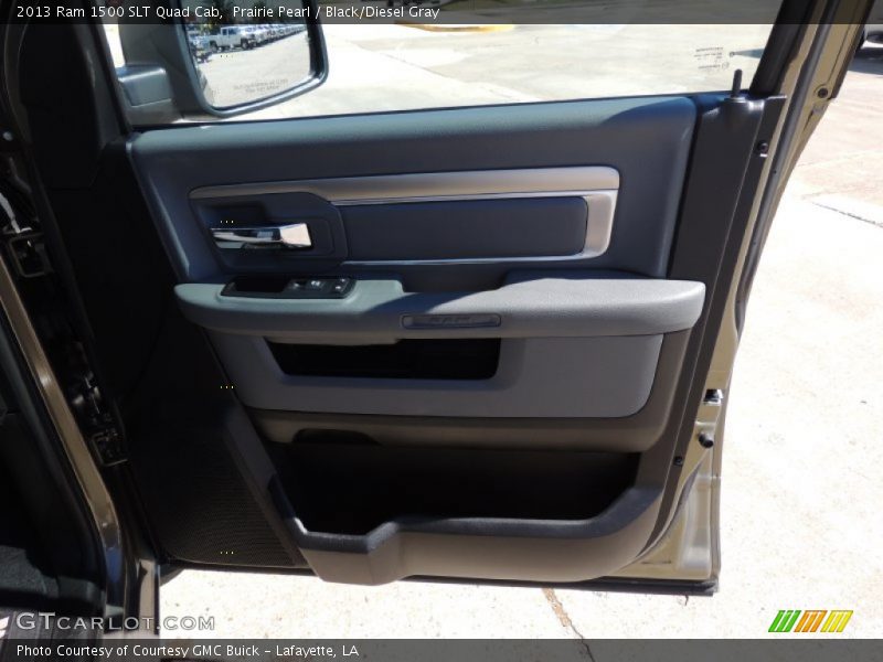 Prairie Pearl / Black/Diesel Gray 2013 Ram 1500 SLT Quad Cab