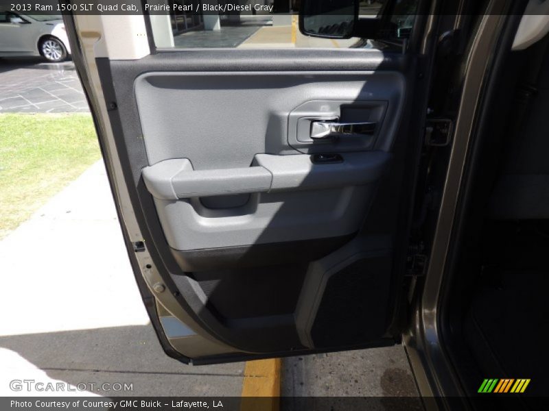 Prairie Pearl / Black/Diesel Gray 2013 Ram 1500 SLT Quad Cab
