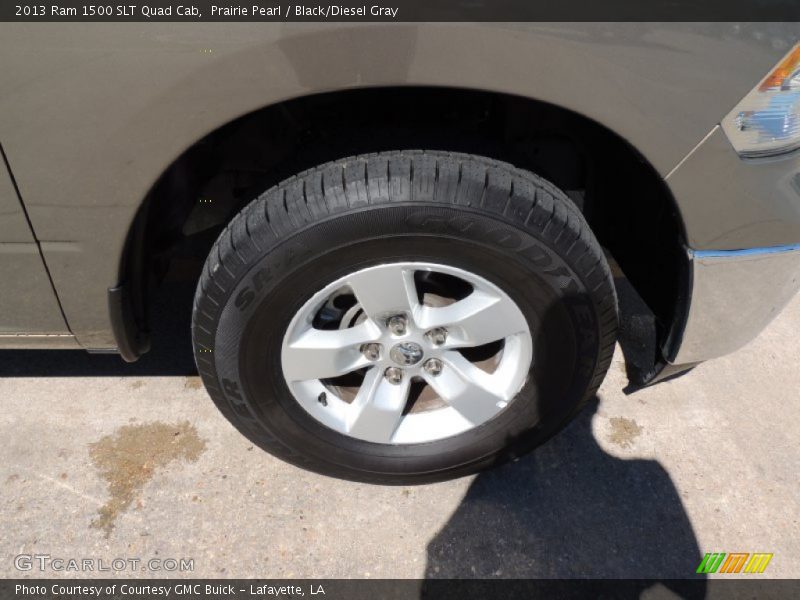 Prairie Pearl / Black/Diesel Gray 2013 Ram 1500 SLT Quad Cab
