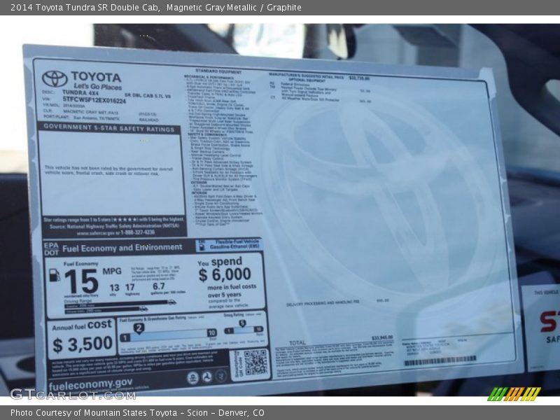 Magnetic Gray Metallic / Graphite 2014 Toyota Tundra SR Double Cab