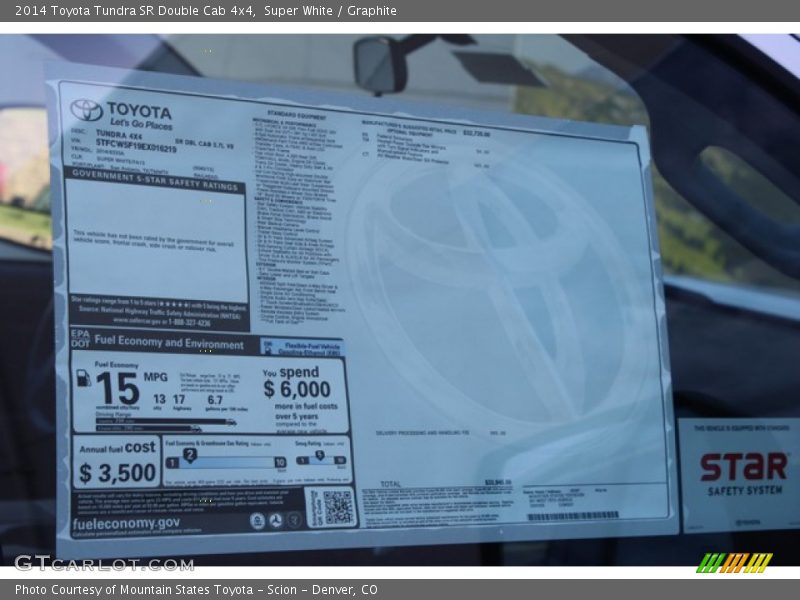 Super White / Graphite 2014 Toyota Tundra SR Double Cab 4x4