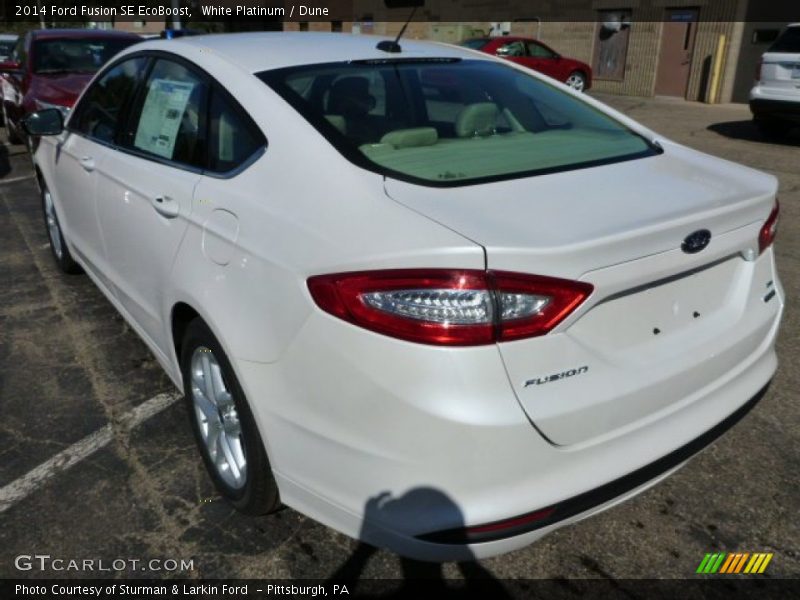 White Platinum / Dune 2014 Ford Fusion SE EcoBoost