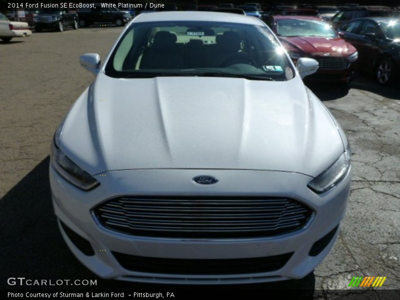 White Platinum / Dune 2014 Ford Fusion SE EcoBoost