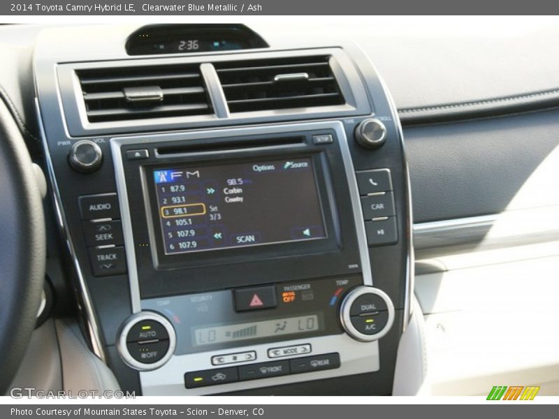 Clearwater Blue Metallic / Ash 2014 Toyota Camry Hybrid LE