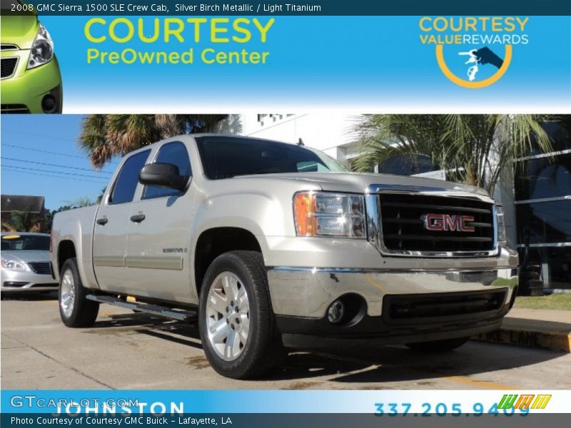 Silver Birch Metallic / Light Titanium 2008 GMC Sierra 1500 SLE Crew Cab