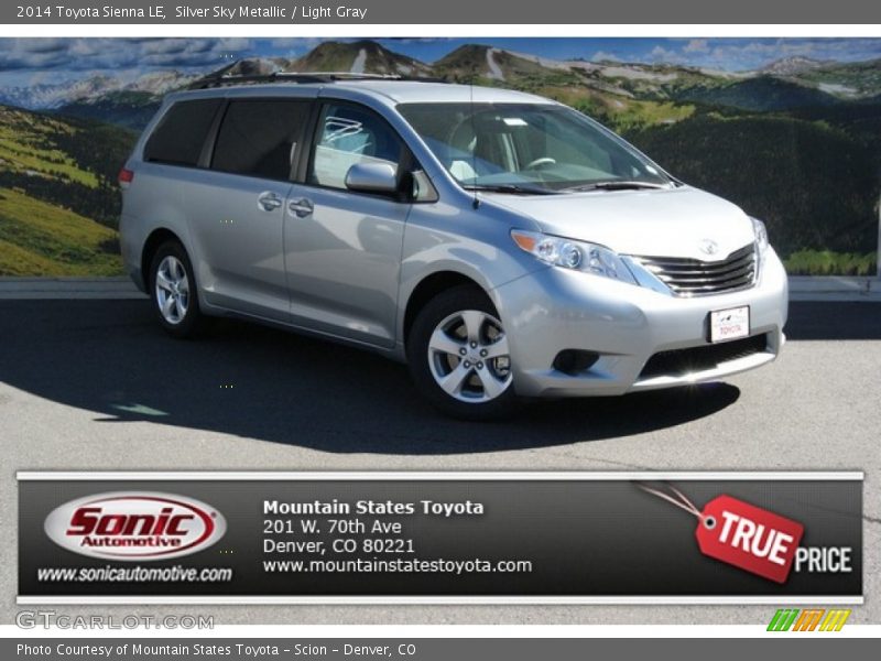 Silver Sky Metallic / Light Gray 2014 Toyota Sienna LE