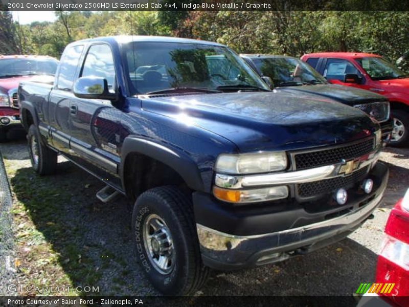 Indigo Blue Metallic / Graphite 2001 Chevrolet Silverado 2500HD LS Extended Cab 4x4
