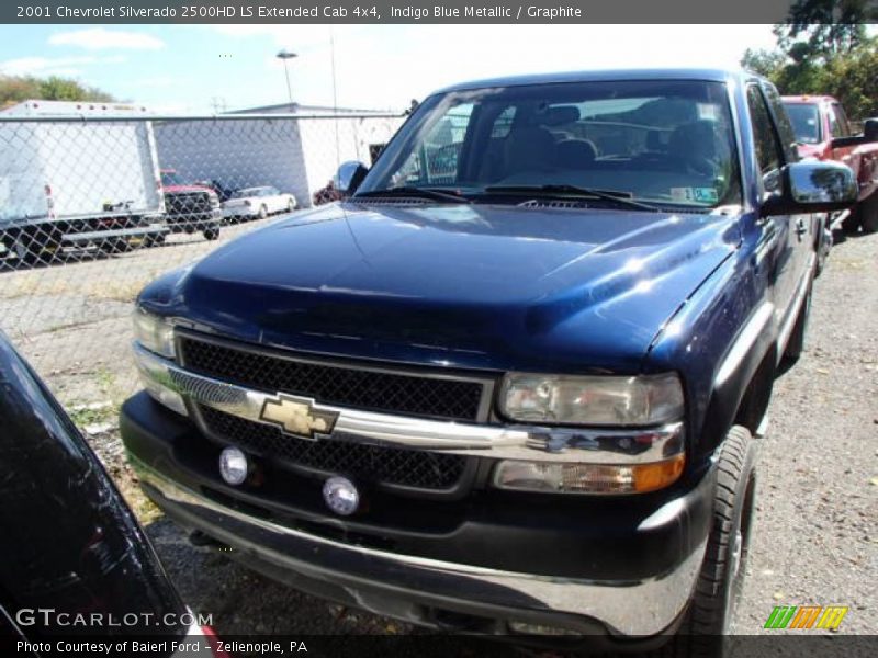 Indigo Blue Metallic / Graphite 2001 Chevrolet Silverado 2500HD LS Extended Cab 4x4