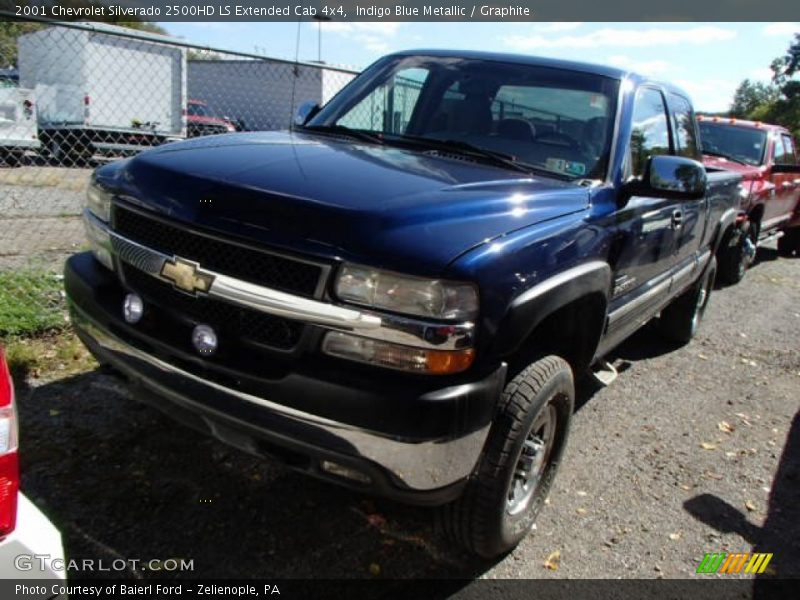 Indigo Blue Metallic / Graphite 2001 Chevrolet Silverado 2500HD LS Extended Cab 4x4