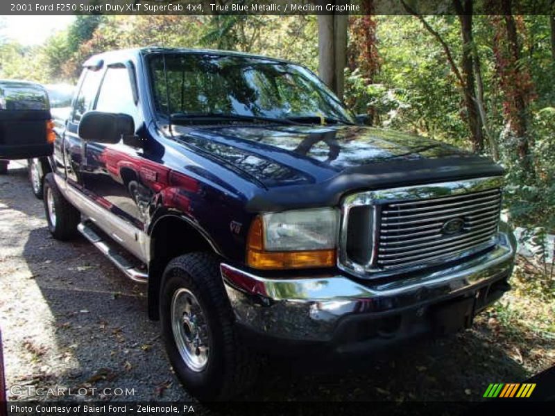 True Blue Metallic / Medium Graphite 2001 Ford F250 Super Duty XLT SuperCab 4x4