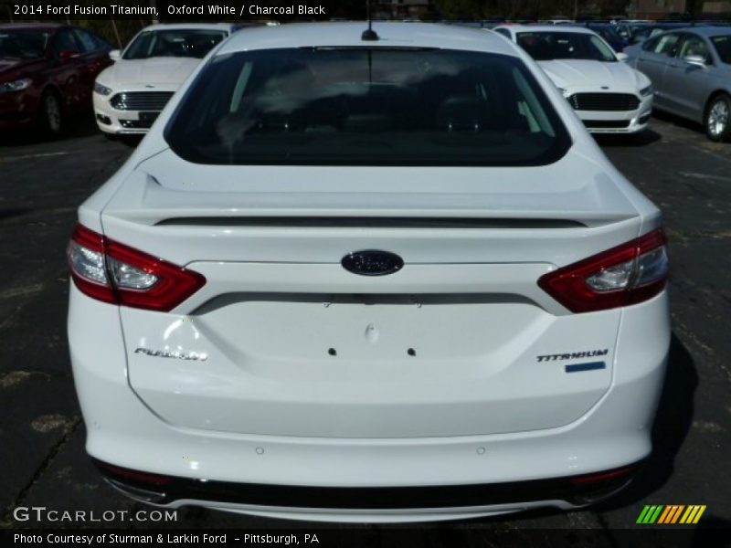 Oxford White / Charcoal Black 2014 Ford Fusion Titanium