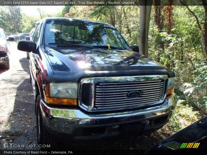 True Blue Metallic / Medium Graphite 2001 Ford F250 Super Duty XLT SuperCab 4x4