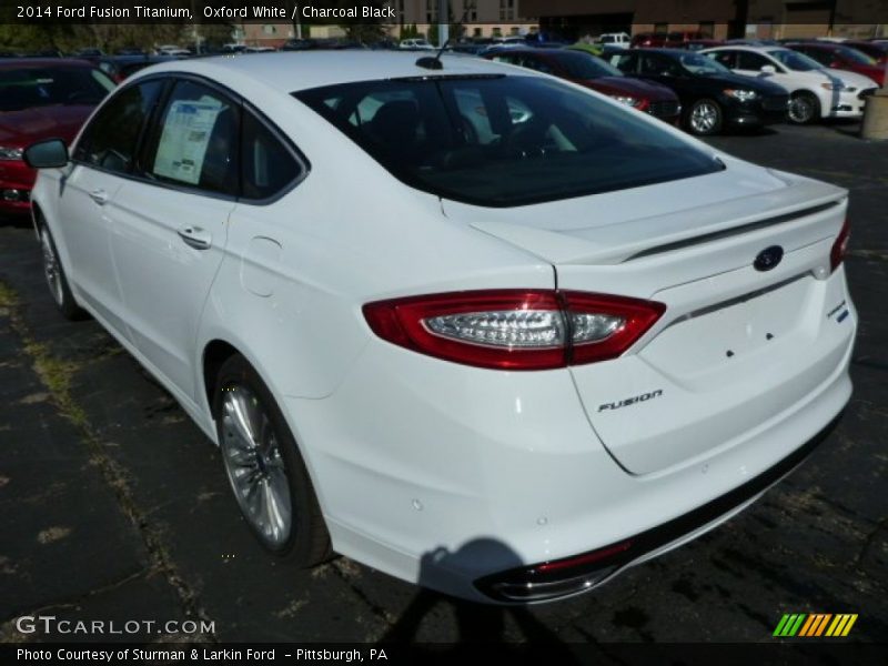 Oxford White / Charcoal Black 2014 Ford Fusion Titanium
