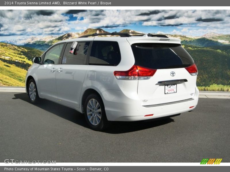 Blizzard White Pearl / Bisque 2014 Toyota Sienna Limited AWD