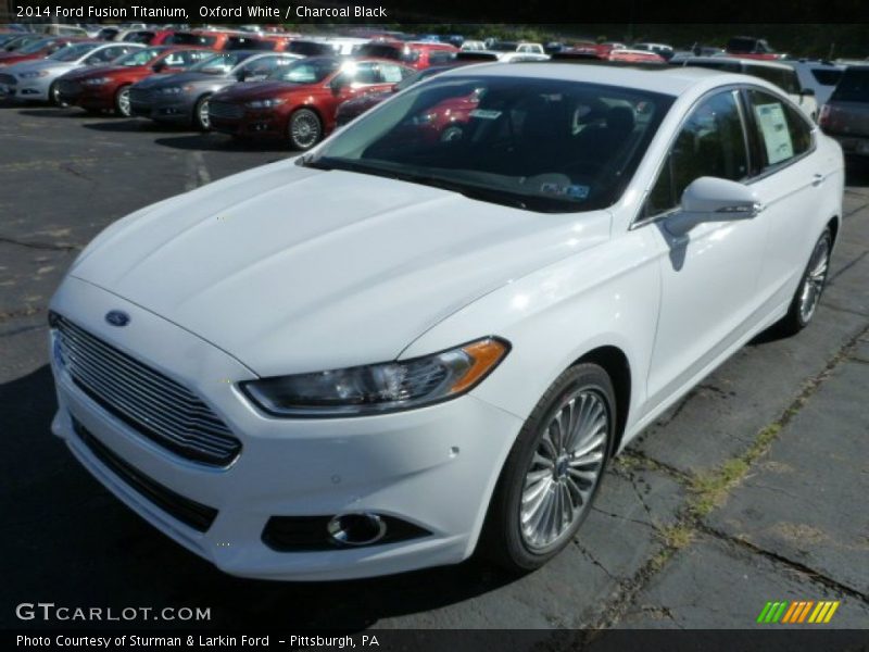 Oxford White / Charcoal Black 2014 Ford Fusion Titanium