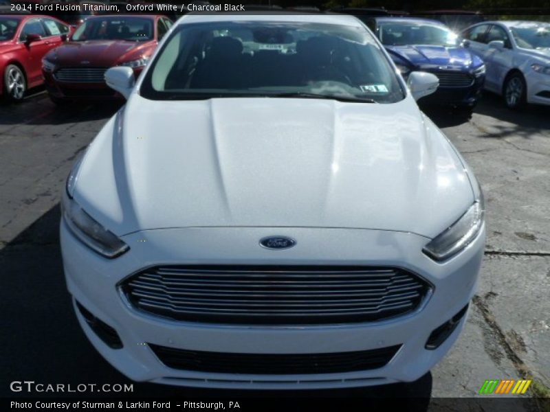 Oxford White / Charcoal Black 2014 Ford Fusion Titanium