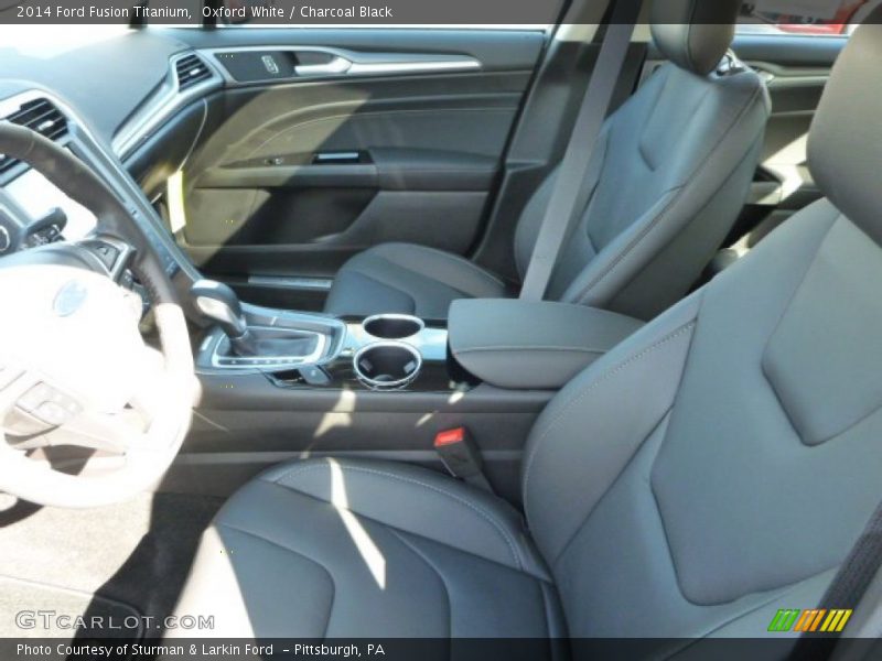 Oxford White / Charcoal Black 2014 Ford Fusion Titanium