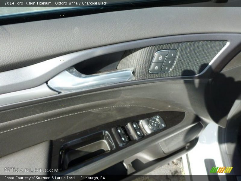 Oxford White / Charcoal Black 2014 Ford Fusion Titanium