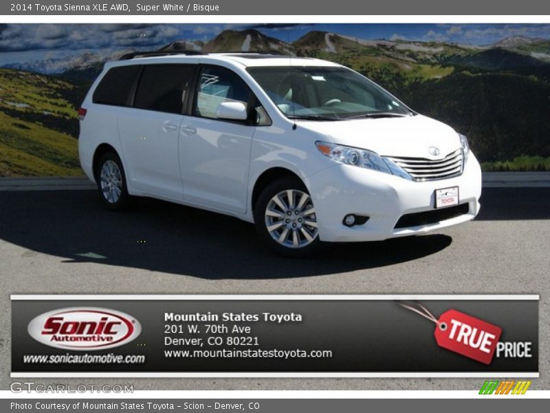 Super White / Bisque 2014 Toyota Sienna XLE AWD