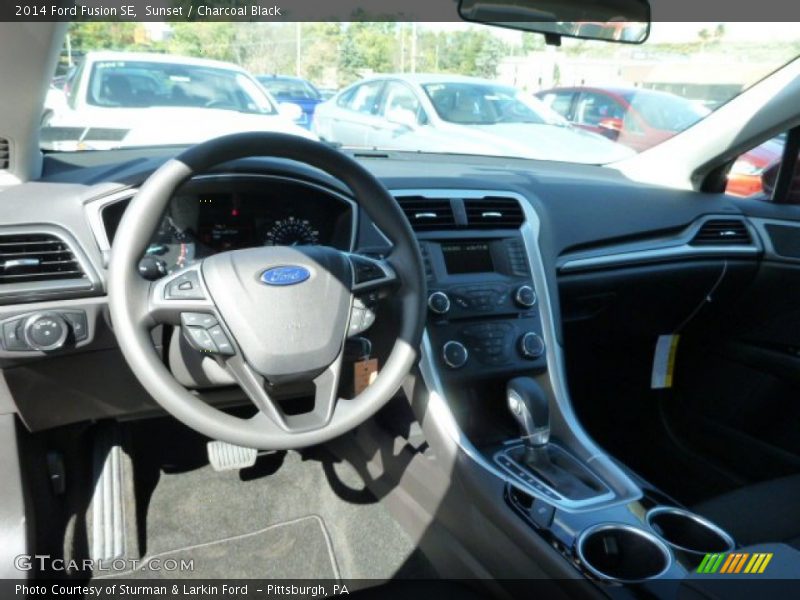 Sunset / Charcoal Black 2014 Ford Fusion SE
