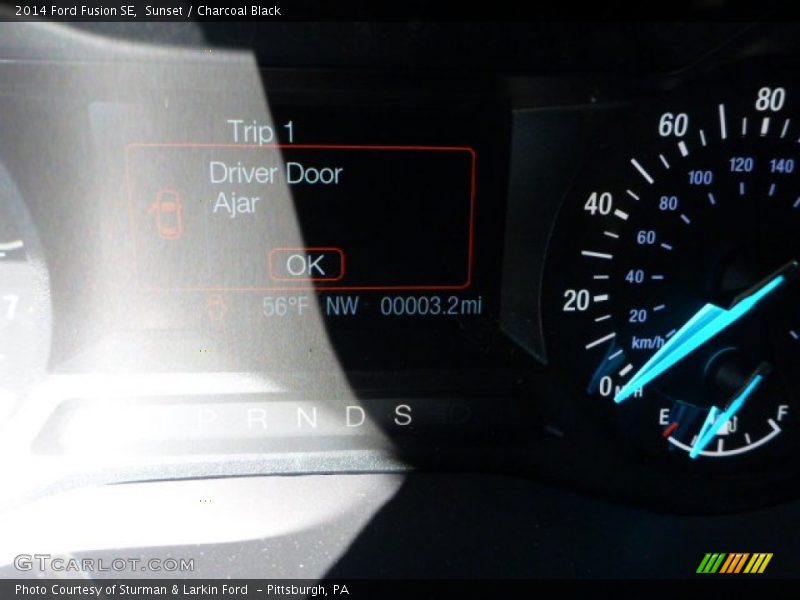 Sunset / Charcoal Black 2014 Ford Fusion SE