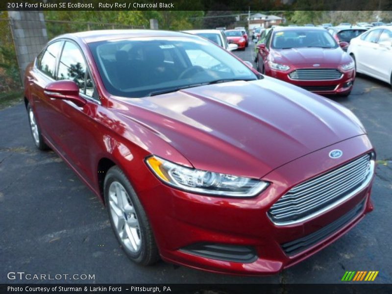 Ruby Red / Charcoal Black 2014 Ford Fusion SE EcoBoost