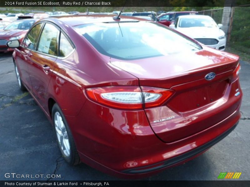 Ruby Red / Charcoal Black 2014 Ford Fusion SE EcoBoost