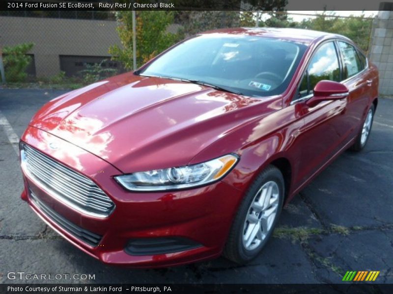 Ruby Red / Charcoal Black 2014 Ford Fusion SE EcoBoost