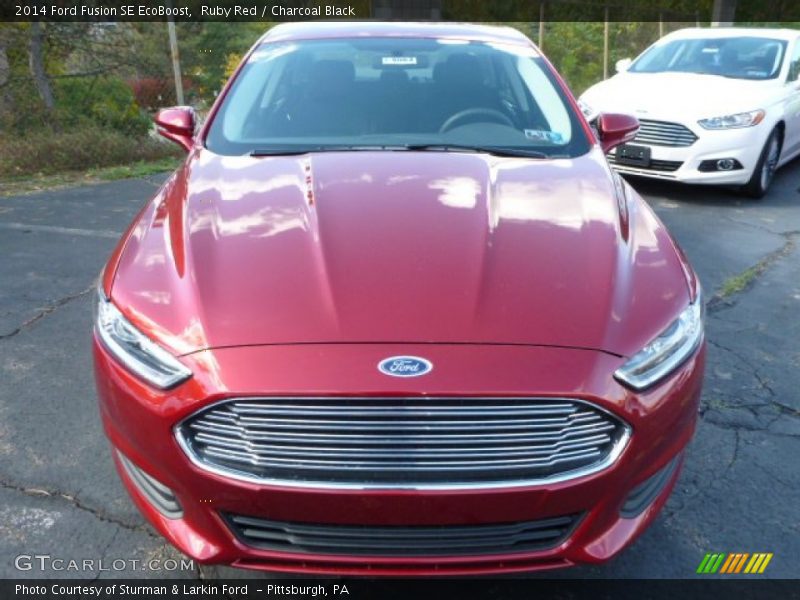 Ruby Red / Charcoal Black 2014 Ford Fusion SE EcoBoost