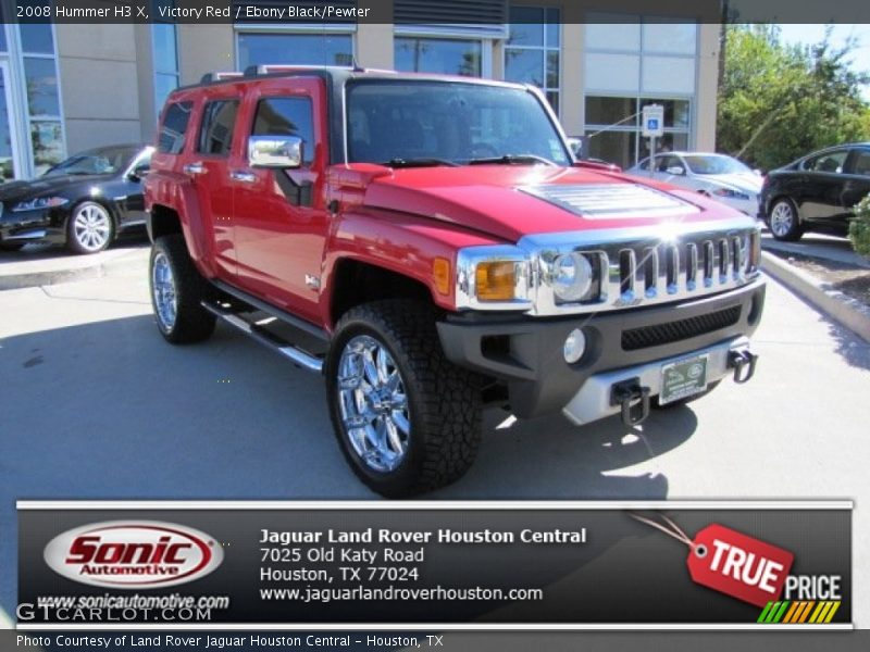 Victory Red / Ebony Black/Pewter 2008 Hummer H3 X