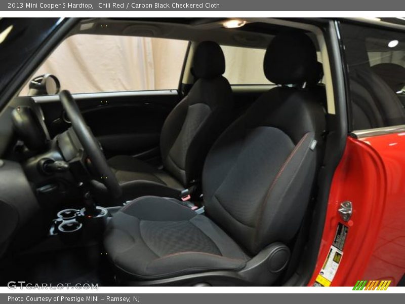 Chili Red / Carbon Black Checkered Cloth 2013 Mini Cooper S Hardtop