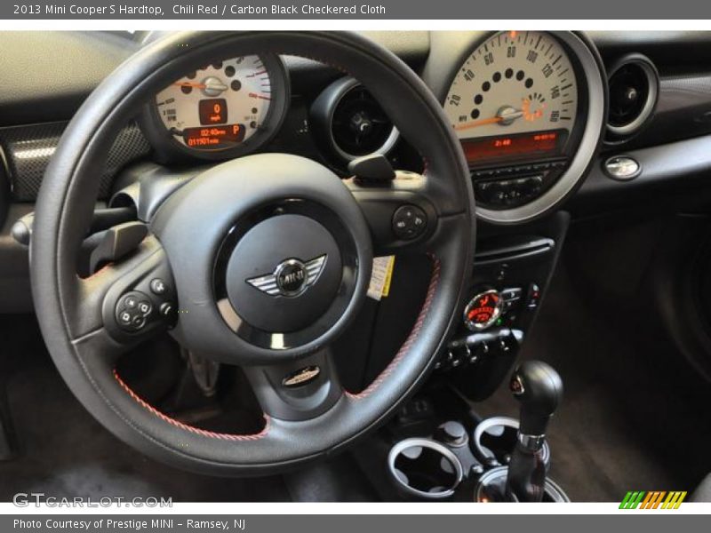 Chili Red / Carbon Black Checkered Cloth 2013 Mini Cooper S Hardtop
