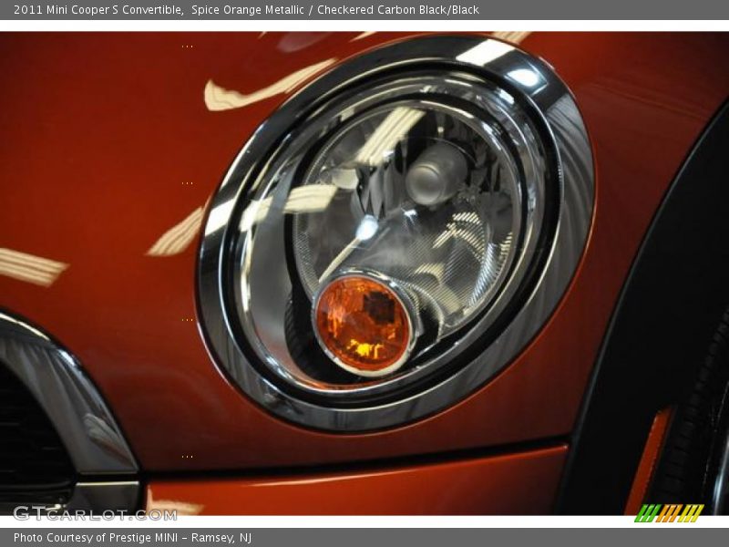 Spice Orange Metallic / Checkered Carbon Black/Black 2011 Mini Cooper S Convertible
