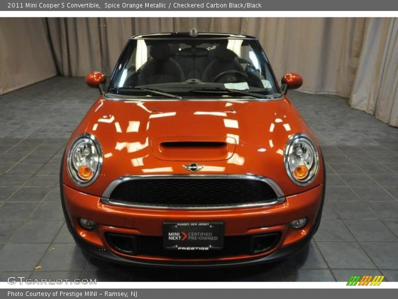 Spice Orange Metallic / Checkered Carbon Black/Black 2011 Mini Cooper S Convertible