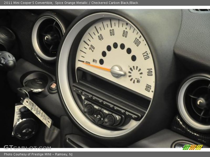 Spice Orange Metallic / Checkered Carbon Black/Black 2011 Mini Cooper S Convertible