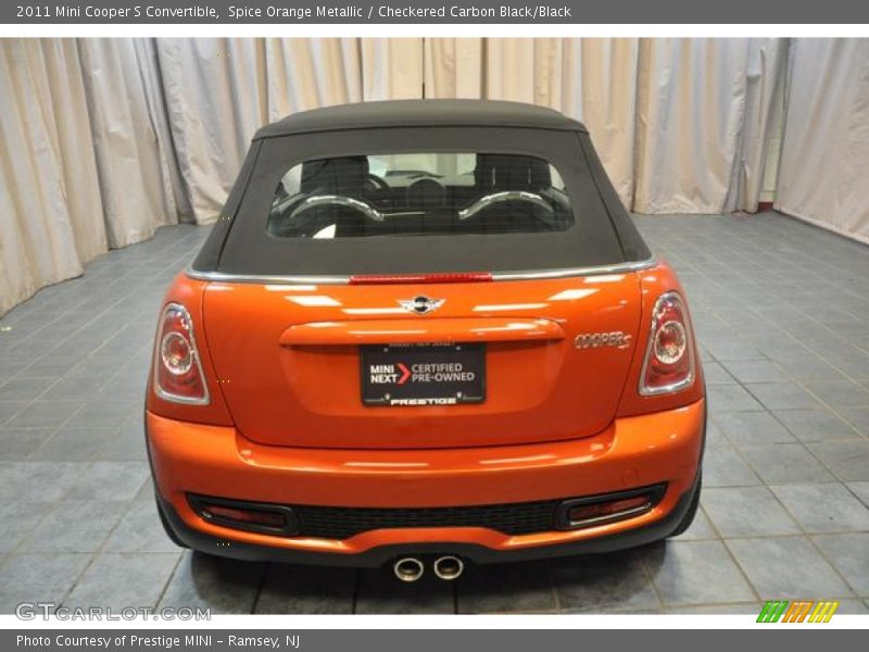 Spice Orange Metallic / Checkered Carbon Black/Black 2011 Mini Cooper S Convertible