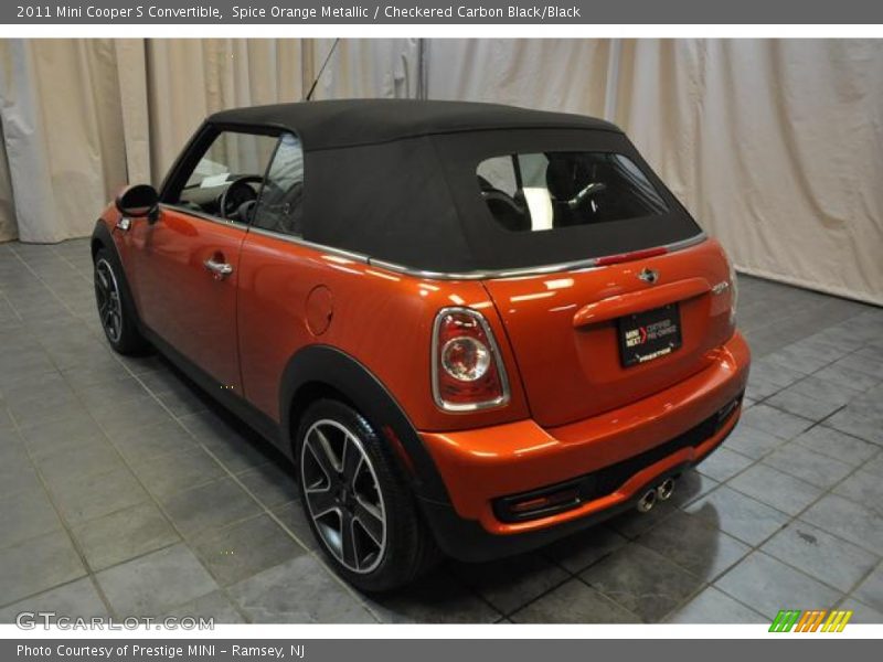 Spice Orange Metallic / Checkered Carbon Black/Black 2011 Mini Cooper S Convertible