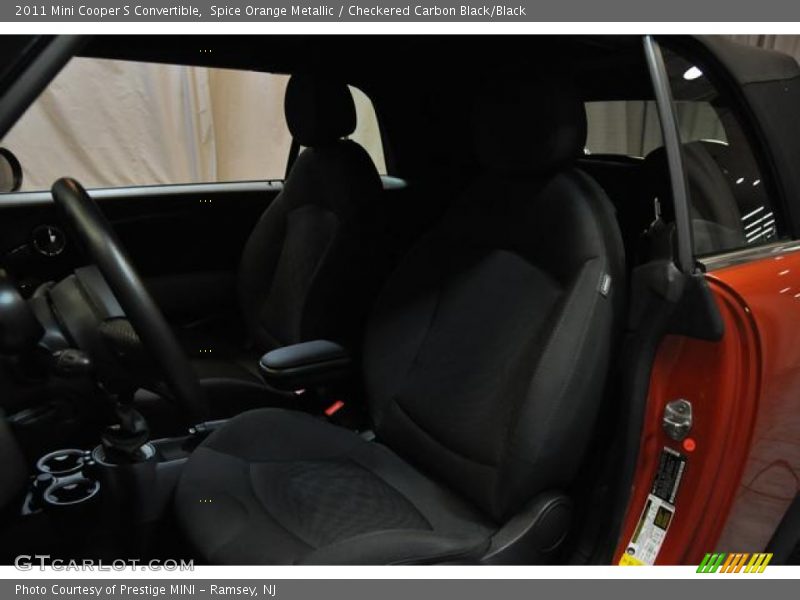 Spice Orange Metallic / Checkered Carbon Black/Black 2011 Mini Cooper S Convertible