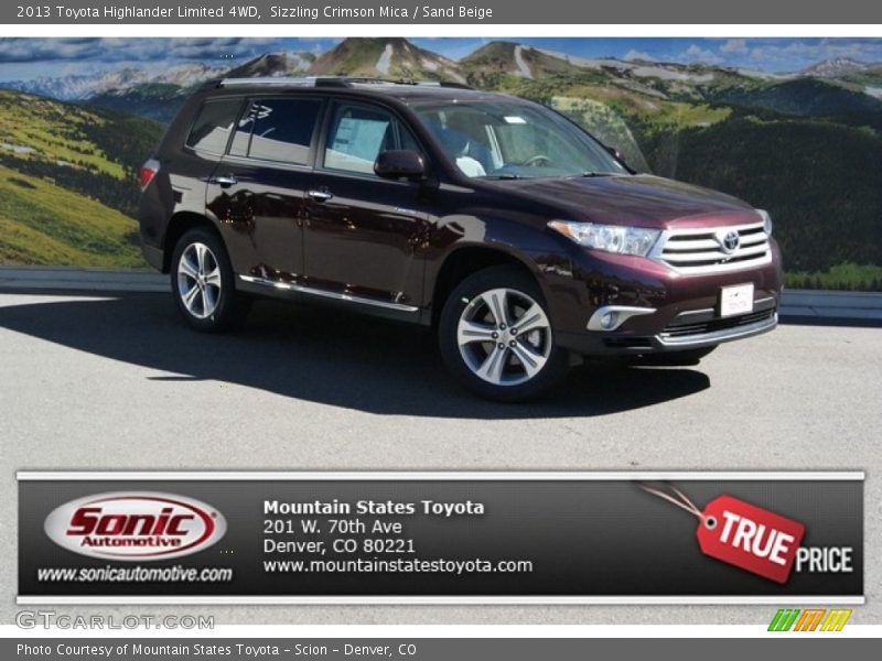 Sizzling Crimson Mica / Sand Beige 2013 Toyota Highlander Limited 4WD
