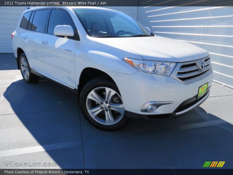 Blizzard White Pearl / Ash 2012 Toyota Highlander Limited