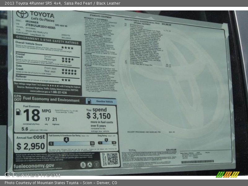 Salsa Red Pearl / Black Leather 2013 Toyota 4Runner SR5 4x4