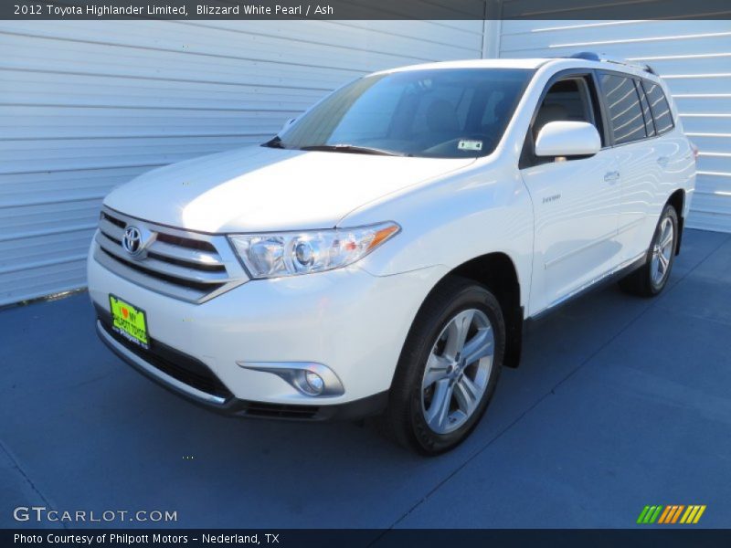 Blizzard White Pearl / Ash 2012 Toyota Highlander Limited