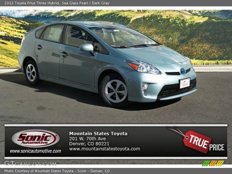 Sea Glass Pearl / Dark Gray 2013 Toyota Prius Three Hybrid